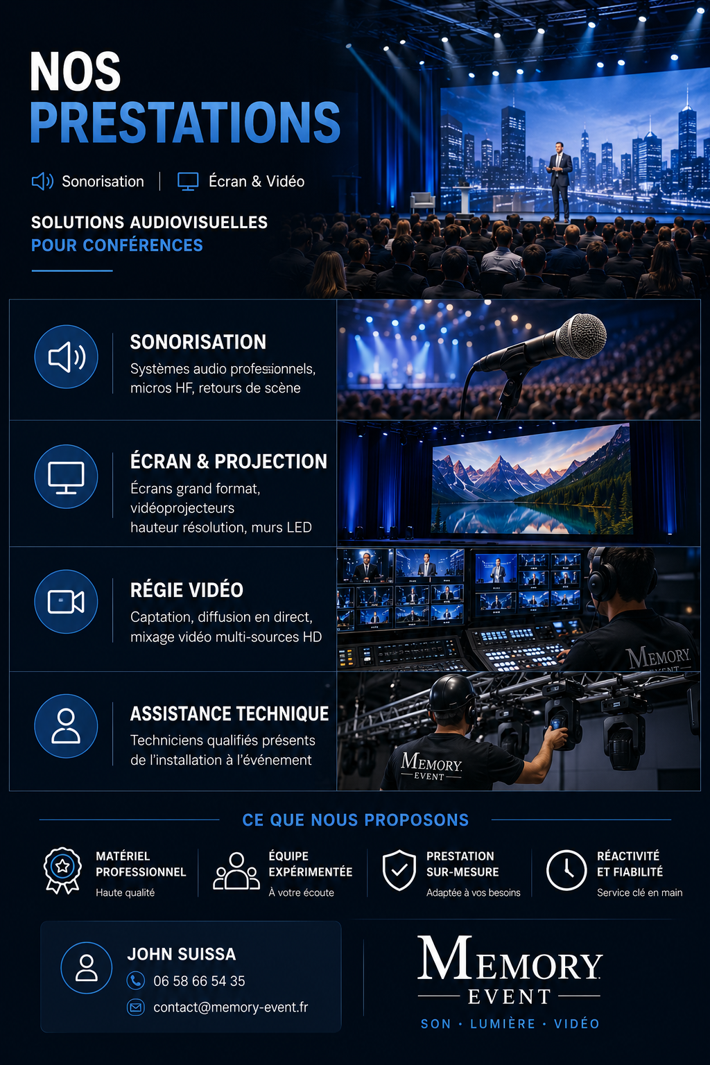Flyer Memory Event - solutions audiovisuelles pour conférences